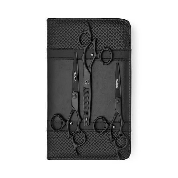 Premium Matsui VG10 Matte Black Swivel Scissor Triple Set (6974973771837)