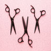 2020 Matte Black Matsui Damascus Offset Scissors, Triple Set (1828664016957)