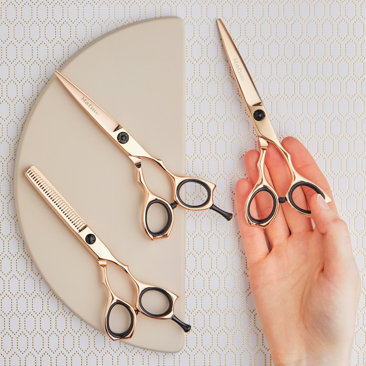 Matsui Precision Rose Gold Scissor & Thinner Combo (8961218576)