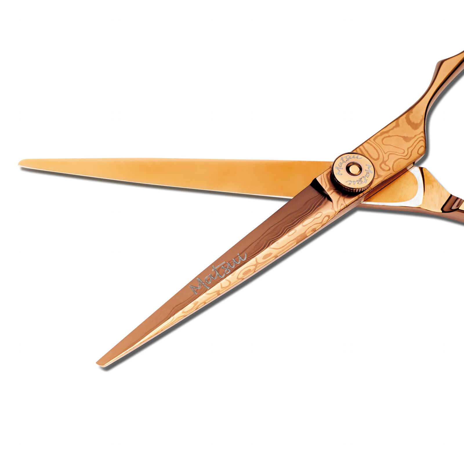 Signature Damascus Crane Scissor Rose Gold
