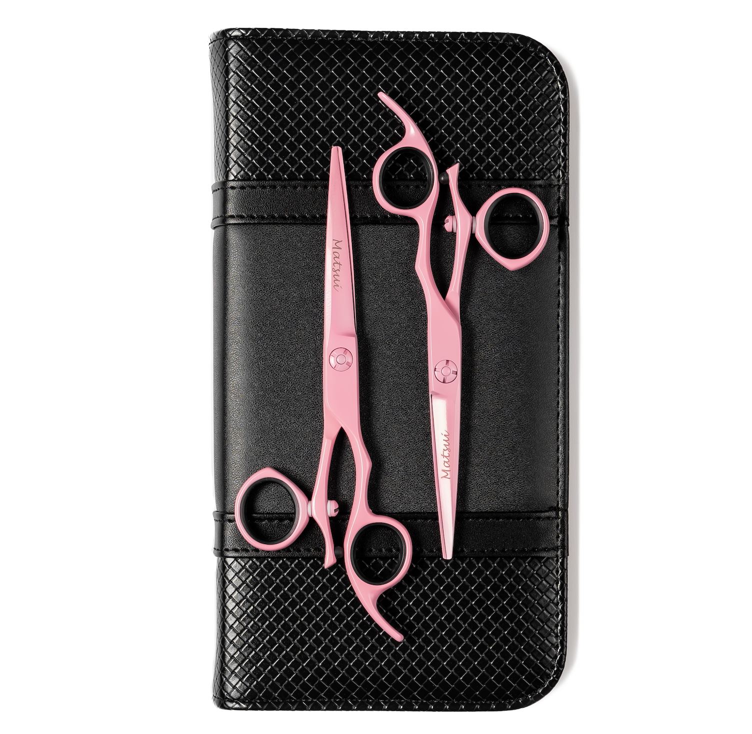 Matsui Pastel Pink Swivel Hairdressing Scissors Twin Set