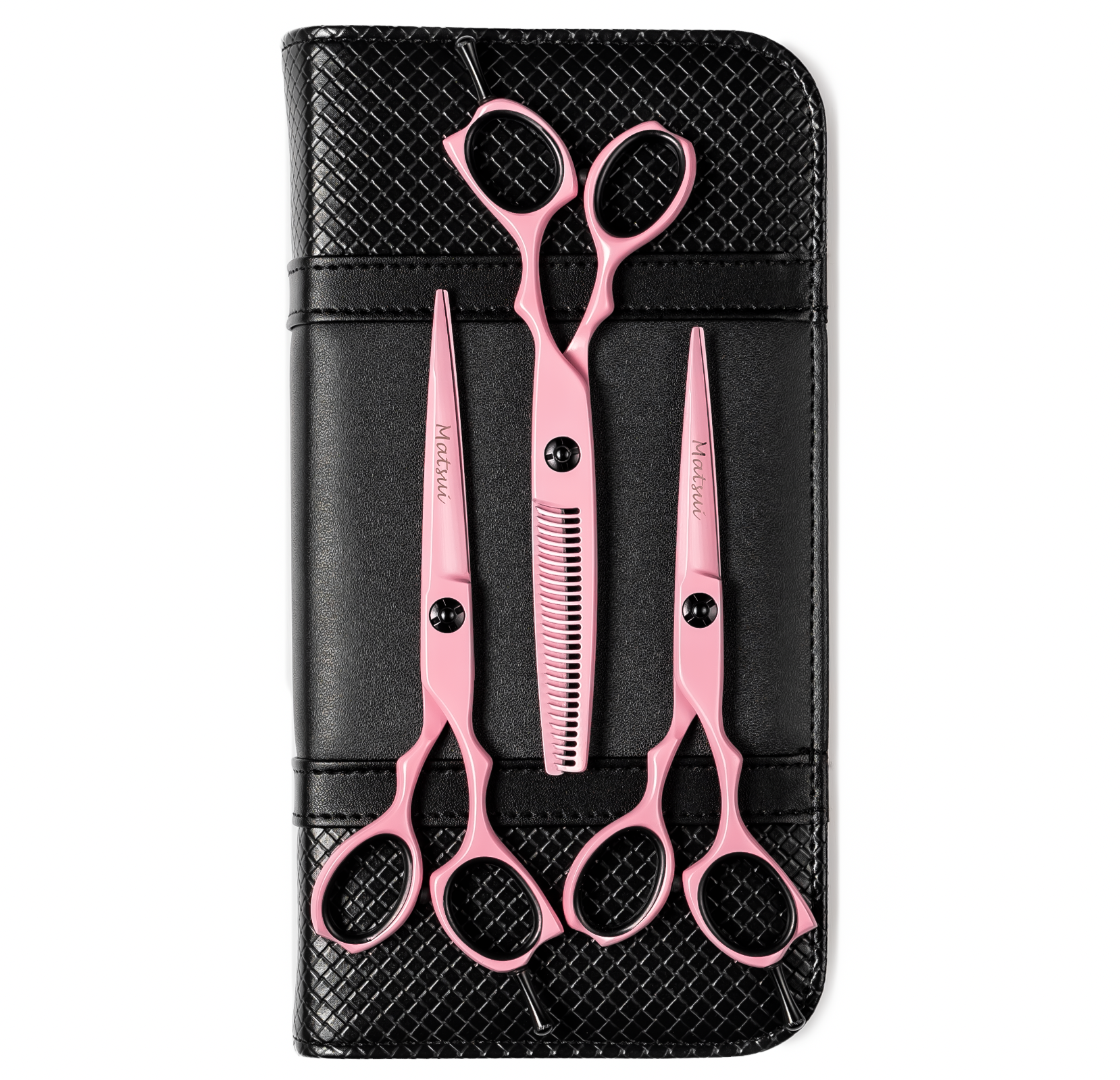 Matsui Pastel Pink Precision Hair Scissors Triple Set
