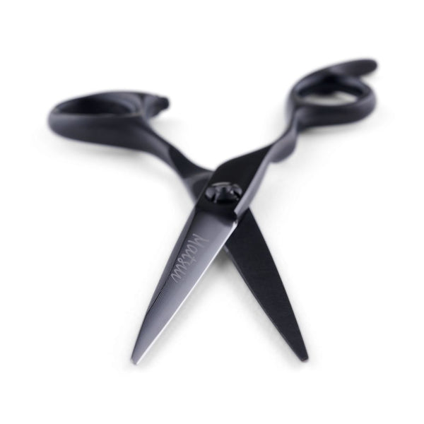 Lefty Damascus Matte Black Offset Triple Set - Scissor Tech Australia