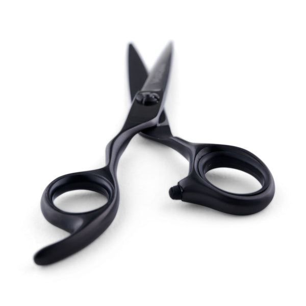 Lefty Damascus Matte Black Offset Triple Set - Scissor Tech Australia