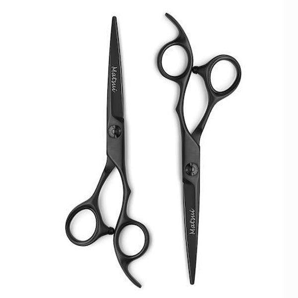 Matsui Aichei Mountain Matte Black  Hairdressing Scissors Twin Set (6725729124413)