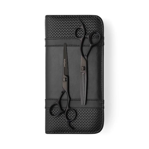 2026 Matsui Matte Black Aichei Mountain Offset Hairdressing Scissor & Thinner Combo