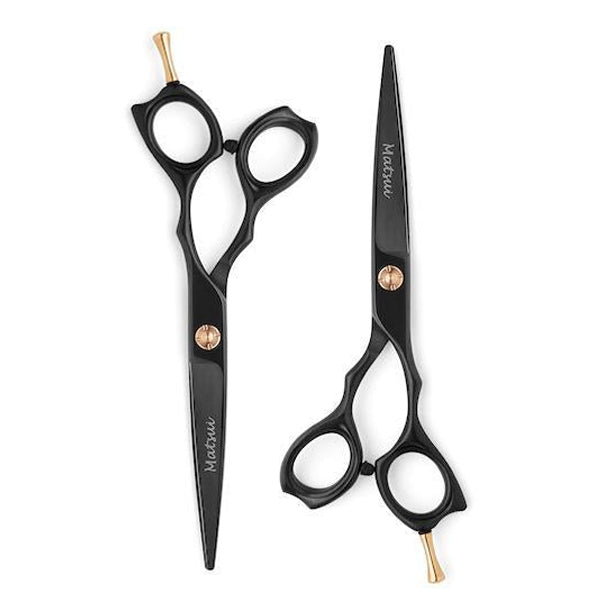 Matsui Precision Matte Black Hairdressing Scissor Twin Set (6725740855357)