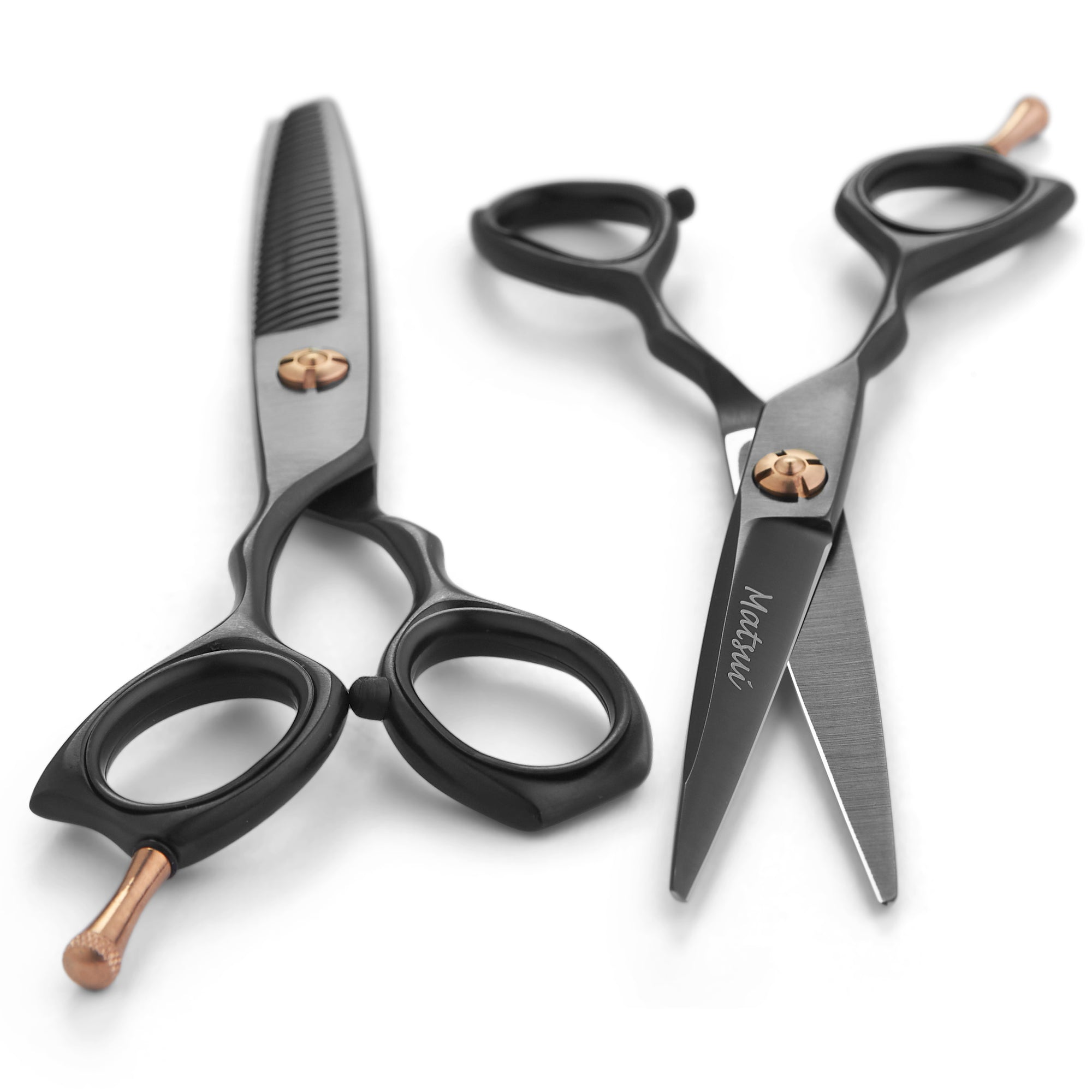 Salon Quality Precision Matte Black Hairdressing Scissors & Thinner Combo (6798657421373)
