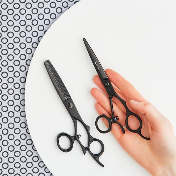 Matsui Swivel Matte Black Lefty Hairdressing Shears Triple Set ...