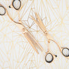 Premium Matsui Rose Gold Aichei Mountain Offset Hairdressing Scissors - Thinner Combination (6798661910589)