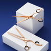Salon Quality Matsui Rose Gold Aichei Mountain Offset Hair Stylist Scissors - Thinner Combination (6798662664253)